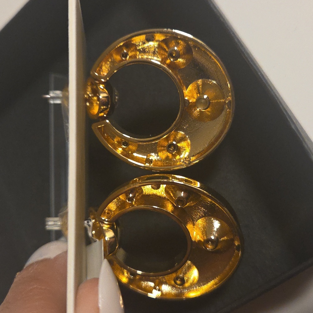 Nwt Song Of Style By Aimee Song Circular Glass Stone Earrings - Picture 3 of 4
